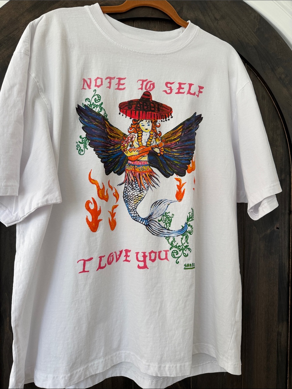 NWOT Sabbi Note to Self Oversized Tee - Picture 2 of 7